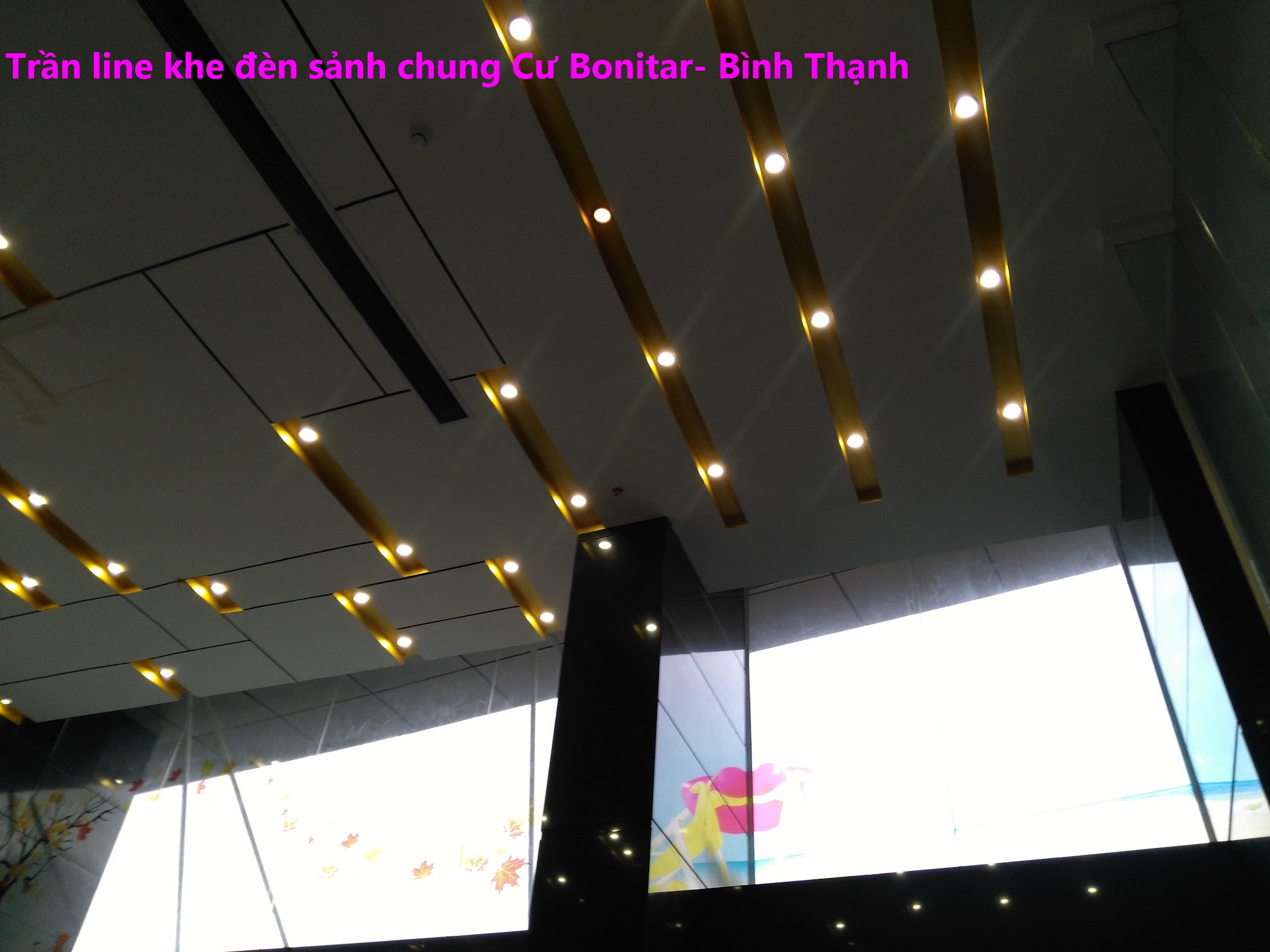 Trần khe đèn sảnh