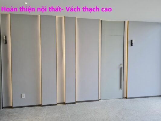 Vách trang trí khe đèn